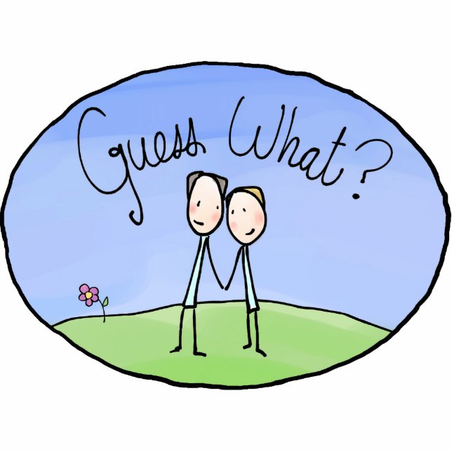 Cute Gay Couple Guess What Statuette (Front)