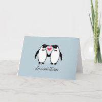 Cute Gay Penguins Wedding Save The Date