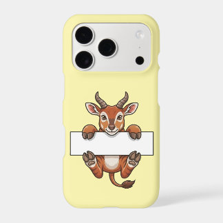 Cute Gazelle Holding Blank Sign Cartoon iPhone 17 Pro Case