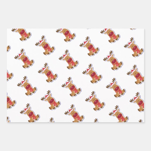 Cute Gazelle Wrapping Paper Sheets (Front)