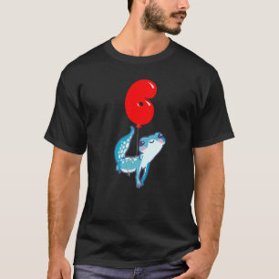 Cute Gecko  6th Birthday  Kids Balloon Party T-Shirt