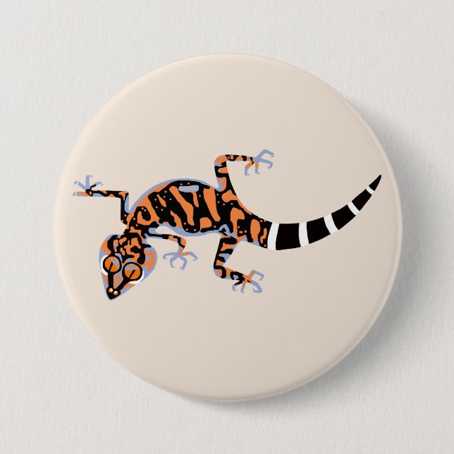 Cute GECKO - Endangered species - Wildlife -Lizard Button (Front)