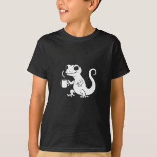 cute gecko holding a coffee mug T-Shirt