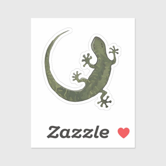 Cute gecko illustration sticker (Sheet)