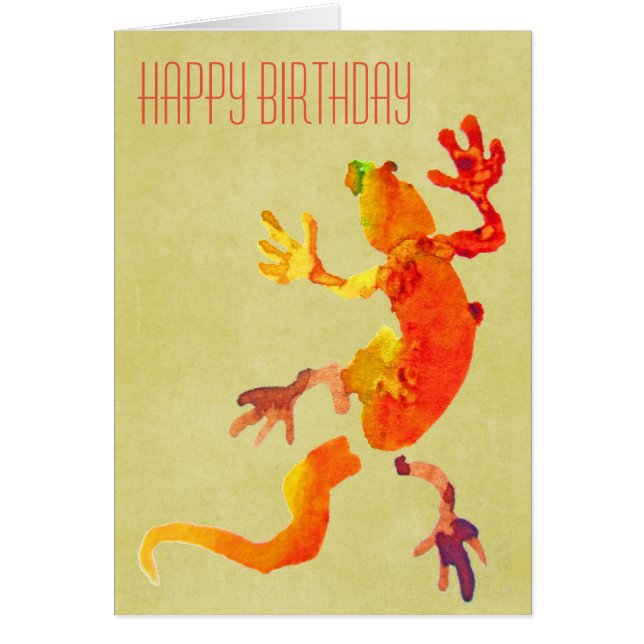 Cute gecko lizard reptile art cards (Front)