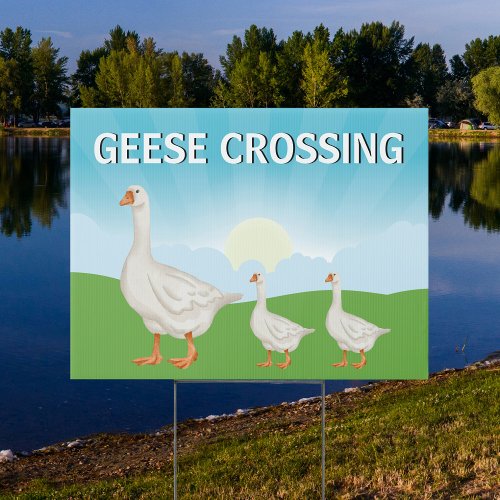 Cute Geese Crossing Farm Yard Sign
