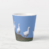 Cute Geese Cust. Blue Latte Mug (Front)