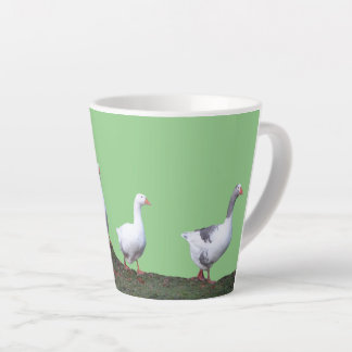 Cute Geese Cust. Green Latte Mug