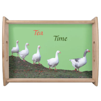 Cute Geese Cust. TEA TIME Serving Tray