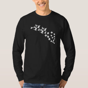 Cute Geese Flying Maple Leaf Goose Canada Day T-Shirt