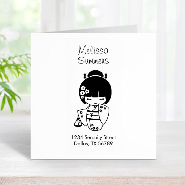 Cute Geisha Girl Address Rubber Stamp (Creator Uploaded)
