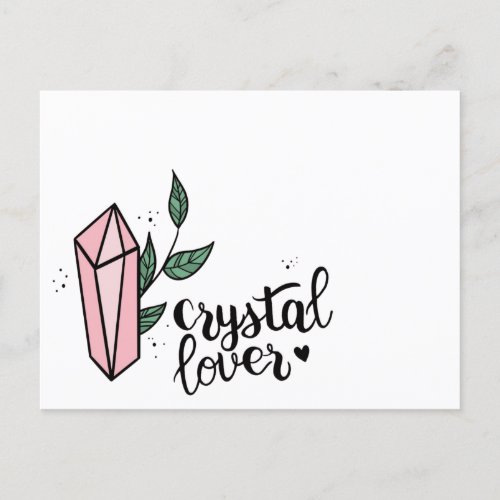 Cute Gem Trendy Girly Pink Gemstone Crystals Postcard