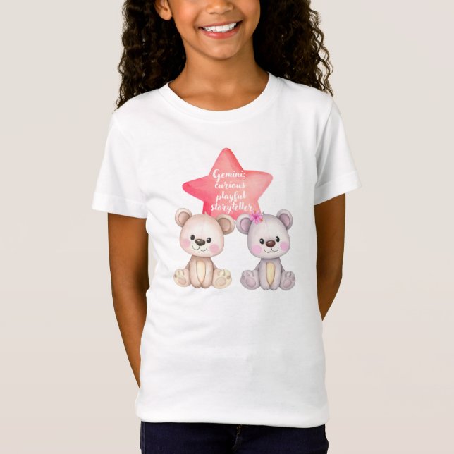 Cute Gemini Sign Jersey T-shirt for Girl (Front)