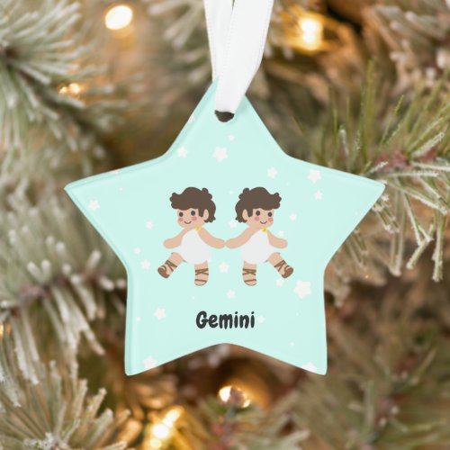 Cute Gemini Star Ornament