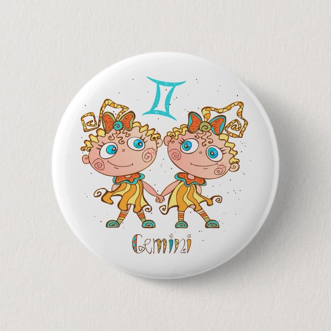 Cute Gemini Twins Button (Front)