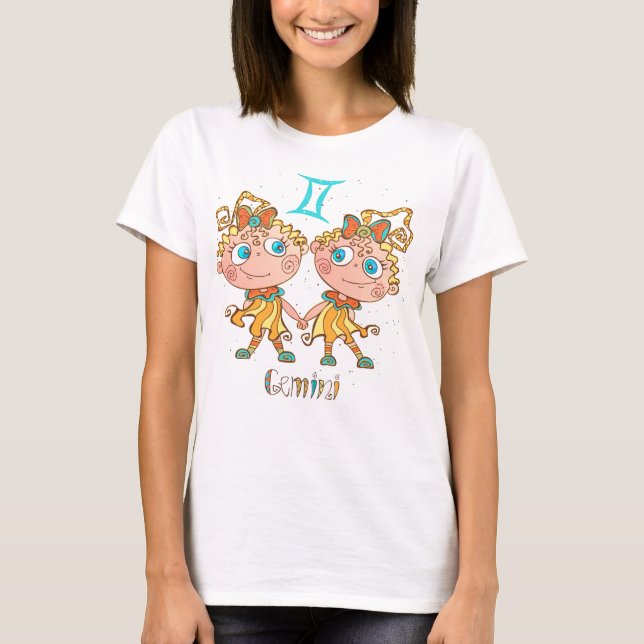 Cute Gemini Twins T-Shirt (Front)