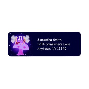 Cute Gemini Zodiac Custom Address Labels by cutezodiac at Zazzle