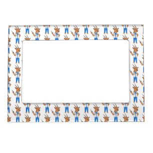 Cute Gemsbok antelope doctor cartoon Magnetic Frame