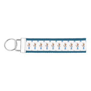 Cute Gemsbok antelope doctor cartoon Wrist Keychain