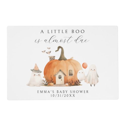 Cute Gender Neutral A Little Boo Baby Shower  Placemat