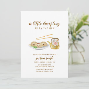 Cute Gender Neutral Asian Dumpling Baby Shower  Invitation