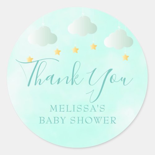 Cute Gender Neutral Baby Shower Thank You Favor Classic Round Sticker