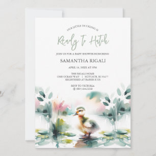 Cute Gender Neutral Baby Shower Watercolor Duck Invitation