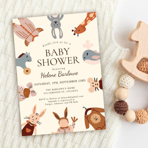 Cute Gender Neutral Boho Baby Shower Invitation