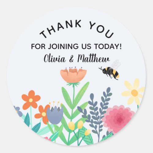 Cute Gender Neutral Bumblebee Bee Baby Shower Classic Round Sticker