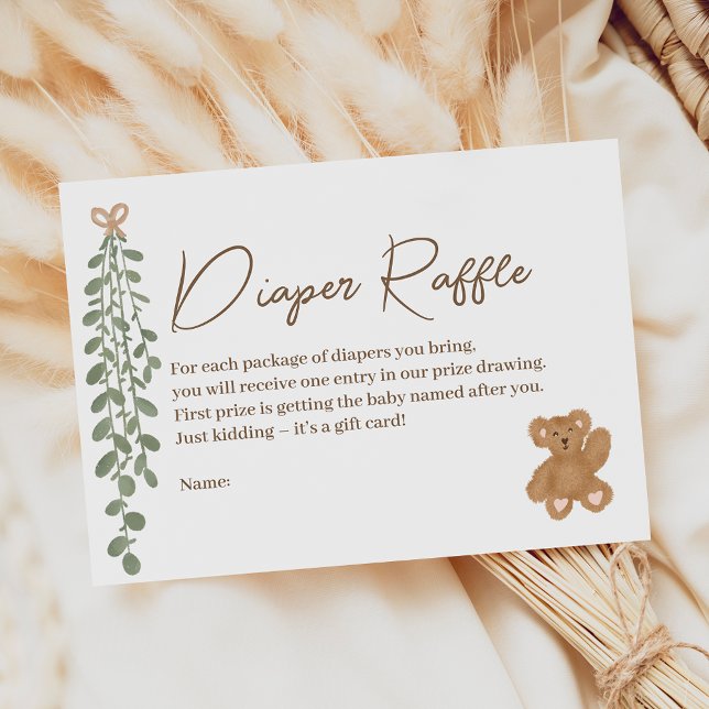 Cute gender neutral cloth line boho diaper raffle enclosure card (Cute gender neutral cloth line boho diaper raffle enclosure card)