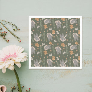Cute gender neutral clothes boho baby shower napkins