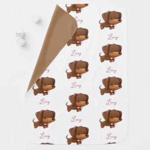 Cute Gender Neutral Dachshund puppy  Baby Blanket