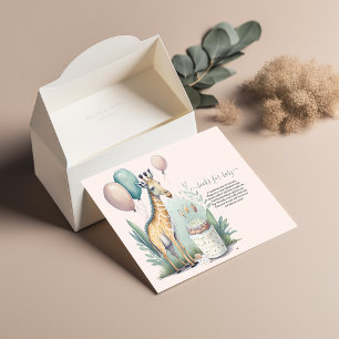 Cute Gender Neutral Giraffe Books for baby Invitation