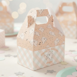 Cute Gender Neutral Happy First Birthday Halloween Favor Boxes