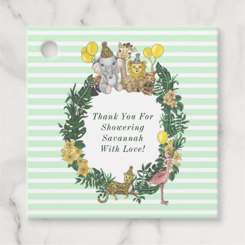 Cute Gender Neutral Jungle Safari Baby Shower Favor Tags