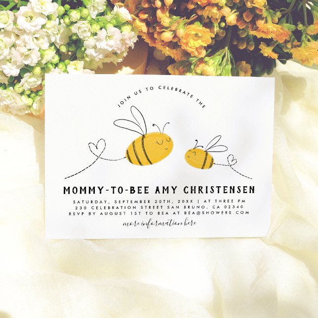 Cute Gender Neutral Mommy To Bee Baby Shower Invitation (Creator Uploaded)