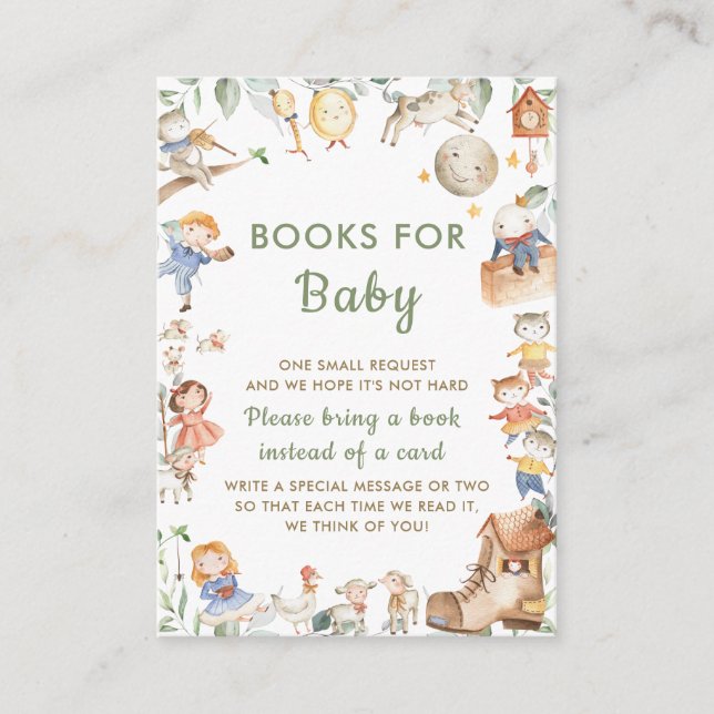 Cute Gender Neutral Nursery Rhyme Books for Baby Enclosure Card (Front)