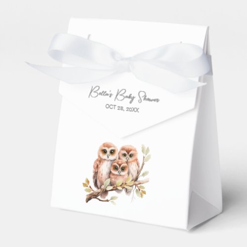 Cute Gender Neutral Owl Baby Shower  Favor Boxes