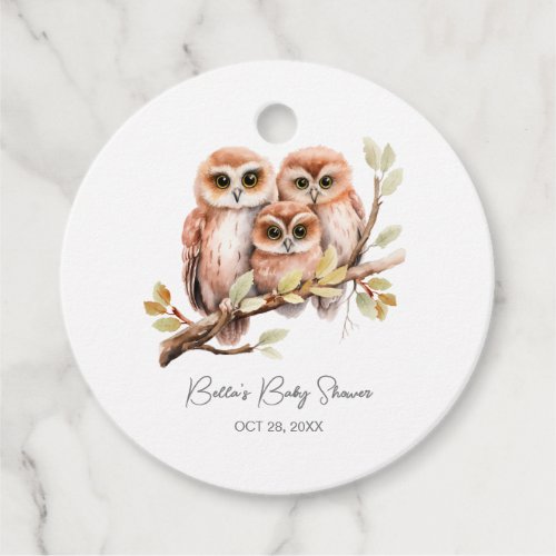 Cute Gender Neutral Owl Baby Shower  Favor Tags