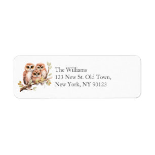 Cute Gender Neutral Owl Baby Shower  Label