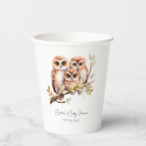 Cute Gender Neutral Owl Baby Shower  Paper Cups