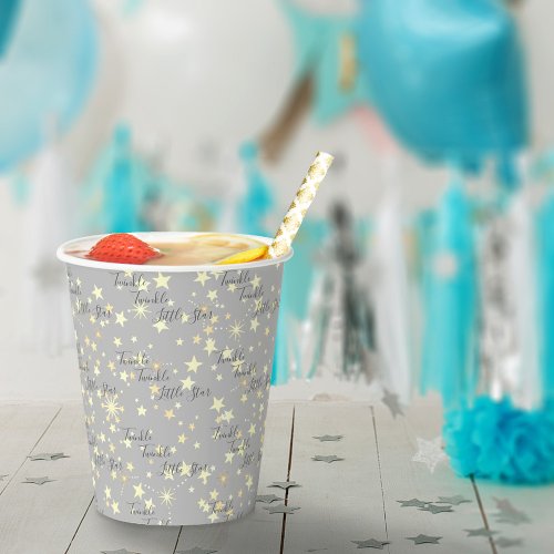 Cute Gender Neutral Twinkle Twinkle Little Star Paper Cups