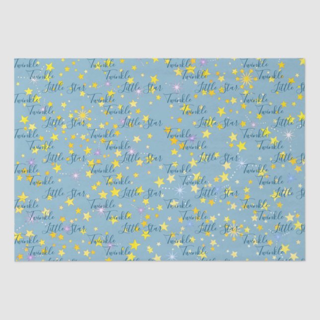Cute Gender Neutral Twinkle Twinkle Little Star Tissue Paper (Front)