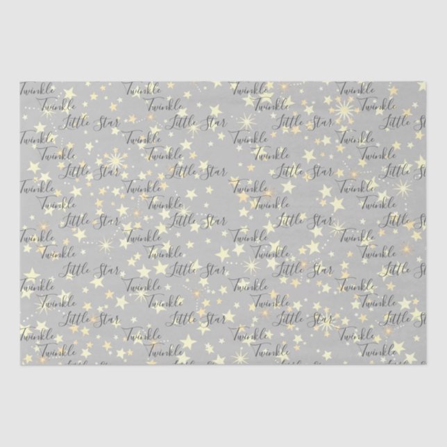 Cute Gender Neutral Twinkle Twinkle Little Star Tissue Paper (Front)