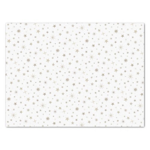  Cute Gender Neutral White Silver Star Baby Shower Tissue Paper