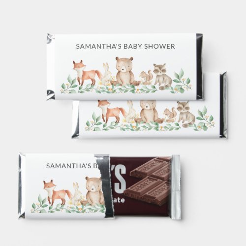 Cute Gender Neutral Woodland Animals Baby Shower Hershey Bar Favors