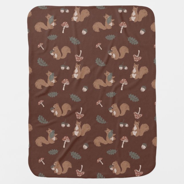 Cute Gender Neutral Woodland Baby Blanket (Front)