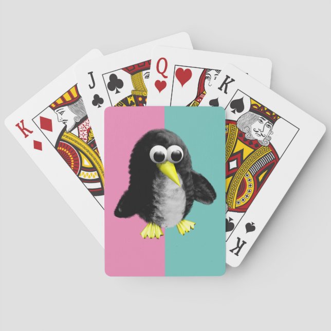 Cute Gender Reveal Ideas, penguin Poker Cards (Back)