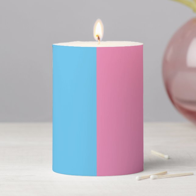 Cute Gender Reveal Ideas,    Pillar Candle (In Situ)
