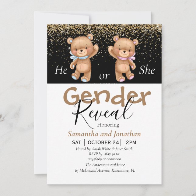 cute gender reveal invitations (Front)